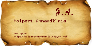 Holpert Annamária névjegykártya