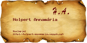 Holpert Annamária névjegykártya